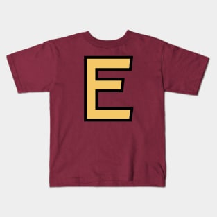 Funky Yellow Letter E Kids T-Shirt